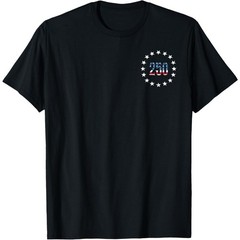 250 USA Flag Stars Pocket 250th Anniversary Men WomenT Shirt