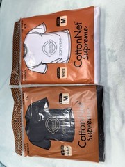 2 Pc Medium CottonNet Supreme TShirt Round Neck Short Sleeve Shirt White & Black