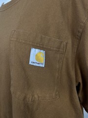Carhartt Relaxed Fit Brown Pocket Logo Crew Neck Short Sleeve T-Shirt Men’s L