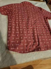 Coca Cola Print Red Shirt Size Xl Sz Lg button front Unisex Memorabilia