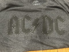 AC DC Back In Black Graphic T-Shirt Gray Mens Size 2XL Rock Tour Concert Tee
