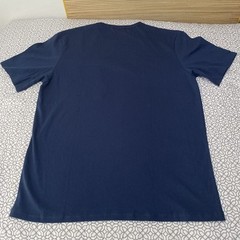 Eubi Shirt Men’s Large Single Pocket Tee Navy Blue T-Shirt Cotton Round Neck