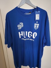 Hugo Blue Nebulop Football Jersey T-Shirt – Blue size XXL