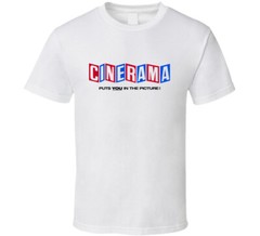 Cinerama, T-Shirt, Widescreen format, Logo, Movie, Theater, Retro