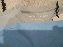 Peter Millard T-shirts Size X S And S Blue And Gray Stretchable Pima Cotton