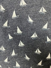 J Crew Mens Navy Blue Sailboats Front Pocket T Shirt Crew Neck Slim Size L