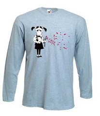 BANKSY GAS MASK GIRL LONG SLEEVE T-SHIRT – Urban Art – Choice Of Colours
