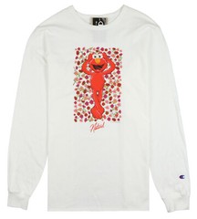 CHAMPION Sesame Street Elmo Floral Long Sleeve Shirt sz XL X-Large White Red