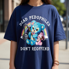 Funny Pastel Bear Graphic Tee Vintage Dyed Oversized T-Shirt Dark Humor Punk Top