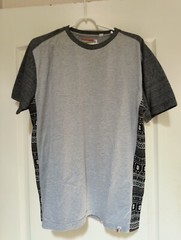 Slvdr 100% Cotton Henley T-Shirt Grey W/ Black Side Panels Men’s Size XL EUC