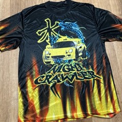 Vintage No Boundaries Night Crawler Dragon Car Flaming Shirt Tribal Size XL Thin