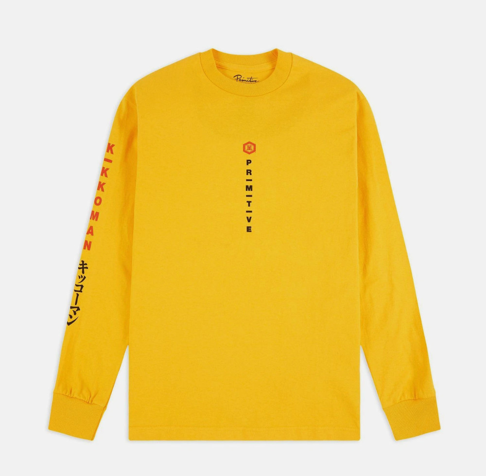 Primitive KIKKOMAN SEASON L/S Gold Multi-color Graphic Regular Fit Men’s T-Shirt