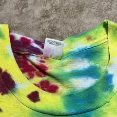 Vintage Hanes Single Stitch Tie Dye T Shirt Size XL Rainbow Swirl Blank 90s