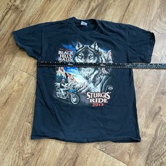 Biker Lone Wolf Rider Black Tshirt Men Large Sturgis Motorcycle Bike Rally Tee