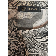 Versace Shirt Mens Medium Black Purple Green Baroque Printed Cotton Pocket Tee