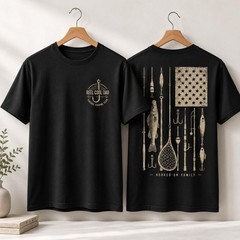 Fishing Dad Graphic 2 Sides Unisex T-Shirt, Reel Cool Dad T-Shirt, Fishing Tee