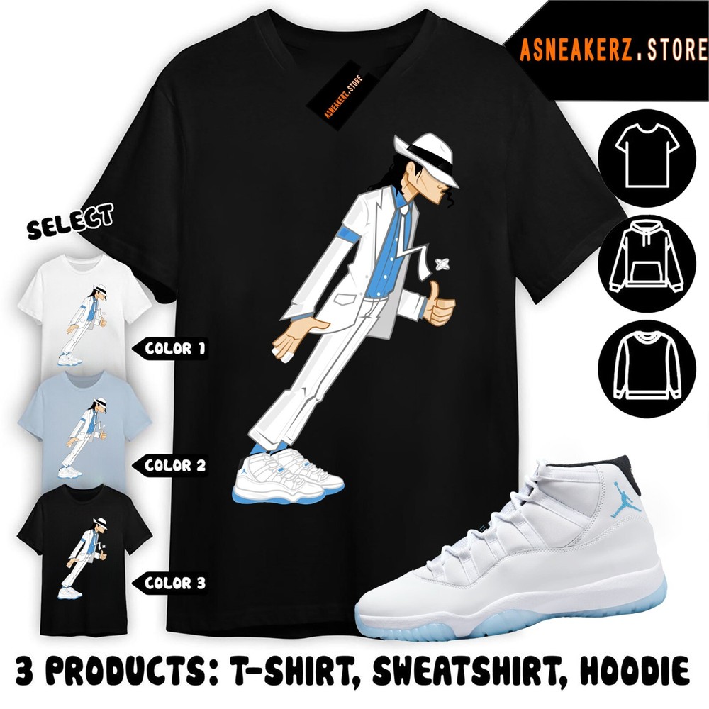 Tee Shirt Matching AJ 11 Columbia Legend Blue Match Sneaker MJ Michael Jackson
