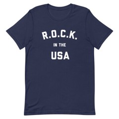 R.0.C.K In The USA T-Shirt, Classic Rock, John Cougar Mellencamp, Small Town,