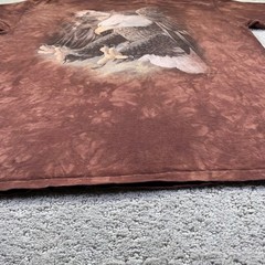 The Mountain T Shirt Mens Large Bald Eagle Burgandy Brown Tie Dye Graphic Nature