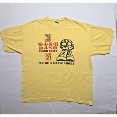Vintage Mash Bash Blood Drive Shirt Yellow Gildan Graphic XL Charity Event Tee