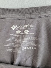 Columbia Men Shirt L Gray Back Print Crew Neck Short Sleeve Logo PUllover Casual