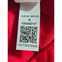 Tommy Hilfiger Mens Red T-Shirt Crew Neck Striped Collar Flag Logo 78JB130 M