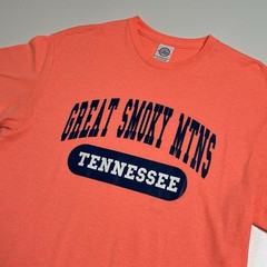 Great Smoky Mountains Tennessee Unisex T-Shirt, Bright Neon Orange/Coral, Size L