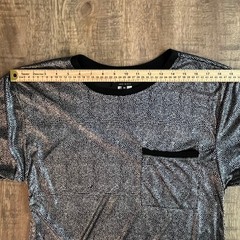 Pierre Cardin Vintage Metallic Silver Black Patterned Pocket Top Mens M USA