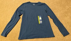 NEW Members Mark Womens Size M Blue Cotton Long Sleeve Crewneck Tee T-Shirt NWT