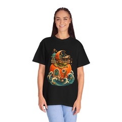 Paper Cut Coastal Observatory Persimmon T-Shirt Graphic