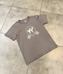 RRL Double RL Ralph Lauren Graphic T-Shirt Cat Racing Flags Gray Men’s Size M