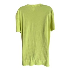Vintage 1990s Hip Hop CK1 V-Neck Short Sleeve Shirt Square Green Neon Men L