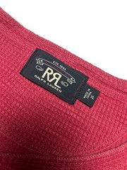 Double RL RRL Ralph Lauren Shirt Men’s Red Henley Waffle Knit Size Xlarge