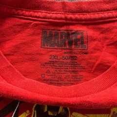 Marvel T-Shirt Mens Size 2XL Red Avengers Graphic Print Short Sleeve Cotton Tee