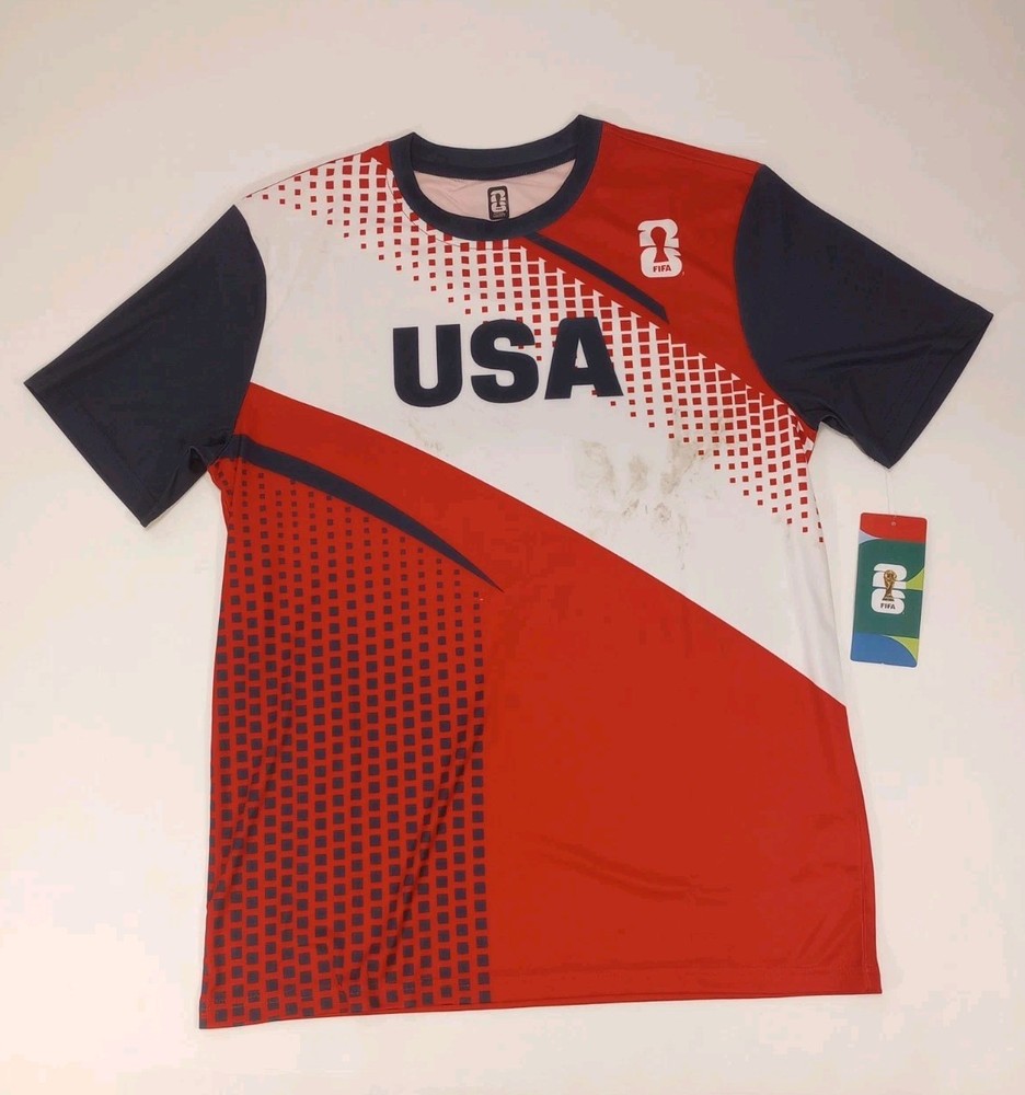 Men’s Classic Fit FIFA 2026 World Cup Soccer Tee – Red (See Photos)