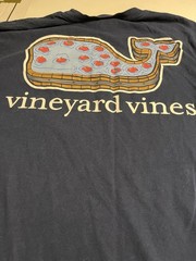 Vineyard Vines Bobbing For Apples Logo Down Long Sleeve Whale Logo Shirt L