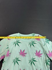 Vibes Pot Leaf TShirt Mens Small Graphic Print Green Purple Slim Fit