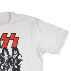 Kiss End Of The Road Mens Graphic T-Shirt White Short Sleeve Crew Neck
