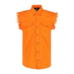 BUTTON-DOWN SLEEVELESS DENIM SHIRTS FOR MEN – 100% COTTON