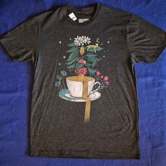 NEW – MEDIUM – Curbside Clothing Coffee Plant – Black Heather Tee Shirt