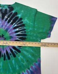 Tie Dye Swirl Adult Unisex T-Shirt Size XL Hand Dyed Multicolor Long Length Tee