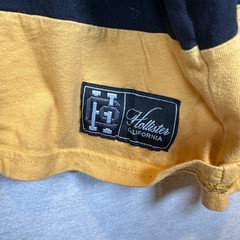 Hollister Long Sleeve Shirt Men XL Navy Yellow Logo Relaxed Fit Casual Preppy