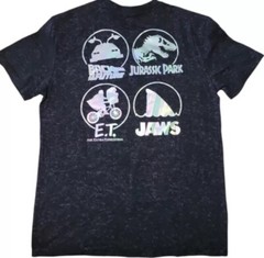 Adult Universal Studio Jaws ET Back To Future Jurassic Park Black T Shirt Small