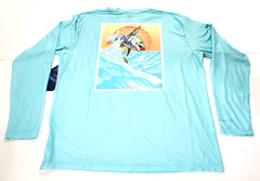 Habit Crooked Elm Graphic Tee Shirt Mens L Blue Long Sleeve NWT
