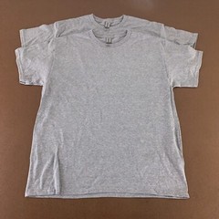 Gildan Dry Blend Men’s Large Heather Gray Short Sleeve Crew Neck Tee 2 Pack New