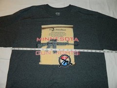 Men’s XL Gray Grey T-shirt 2nd Amendment Minnesota Gun Rights – Cotton Blend