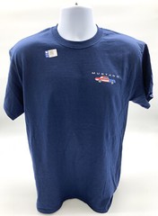 Ford Mustang T-Shirt – Navy Blue w/ American Flag & Pony Logo – Licensed