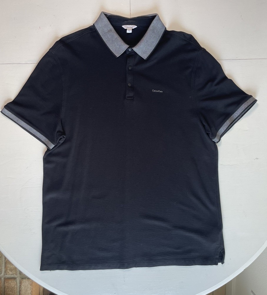 Calvin Klein Men’s black polo Short Sleeve size L