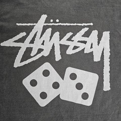 Stüssy T Shirt Mens XL Gray Dice Pigment Dyed Short Sleeve Crew Neck