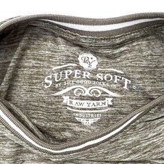 Raw Yarn Industries Size M Heathered Long Sleeved Top Olive Green Crew Neck